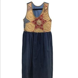 Vintage Quilted Star Patchwork Dress